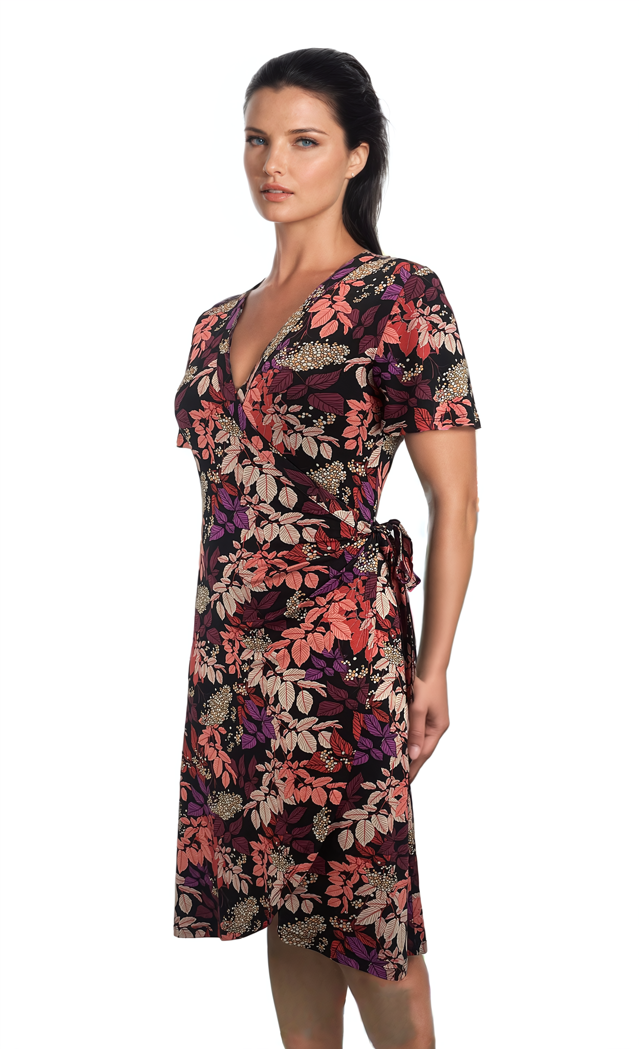 Дамска рокля с къс ръкав , тип прегърни ме