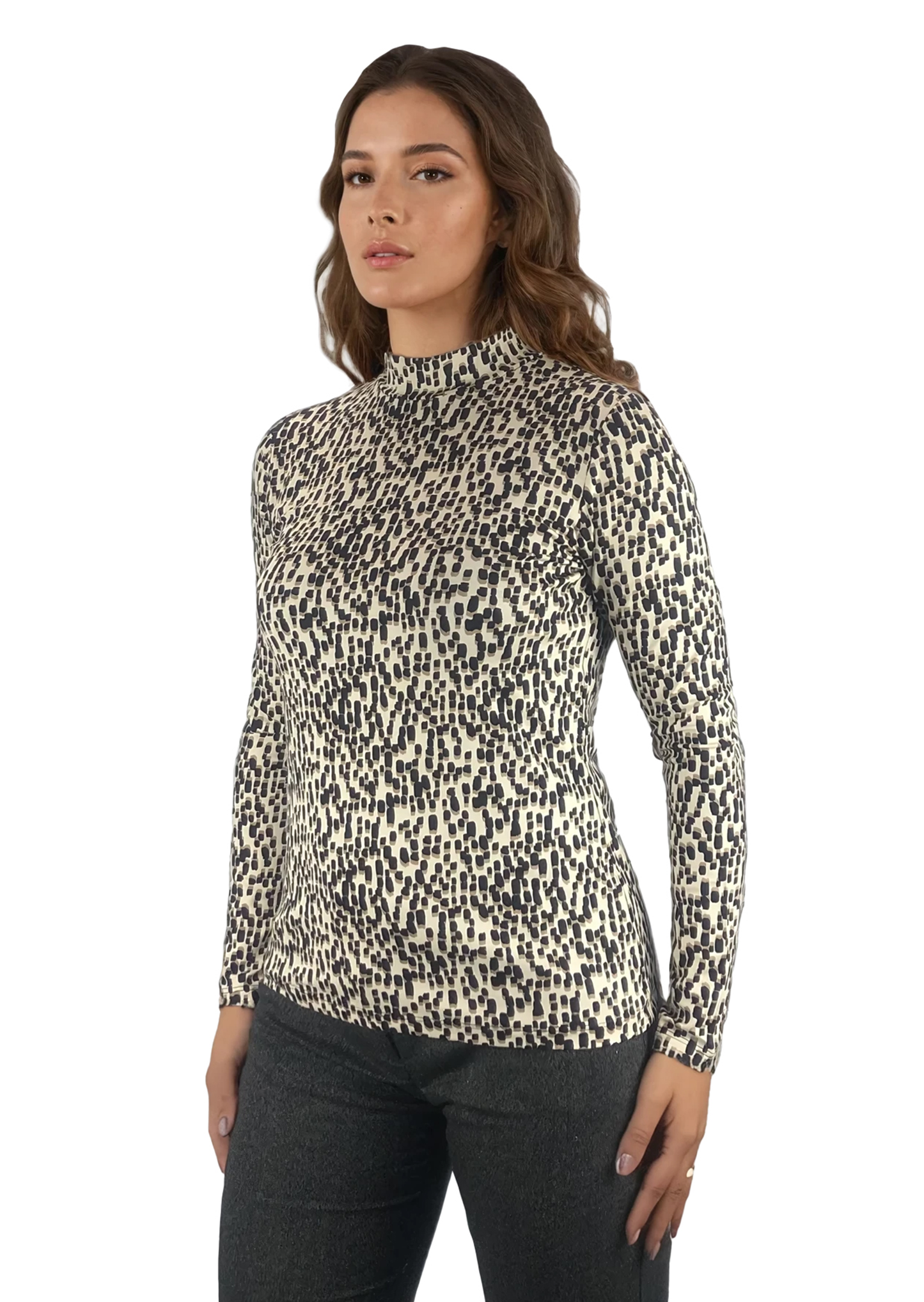 Дамска блуза - тениска с дълъг ръкав полу-поло