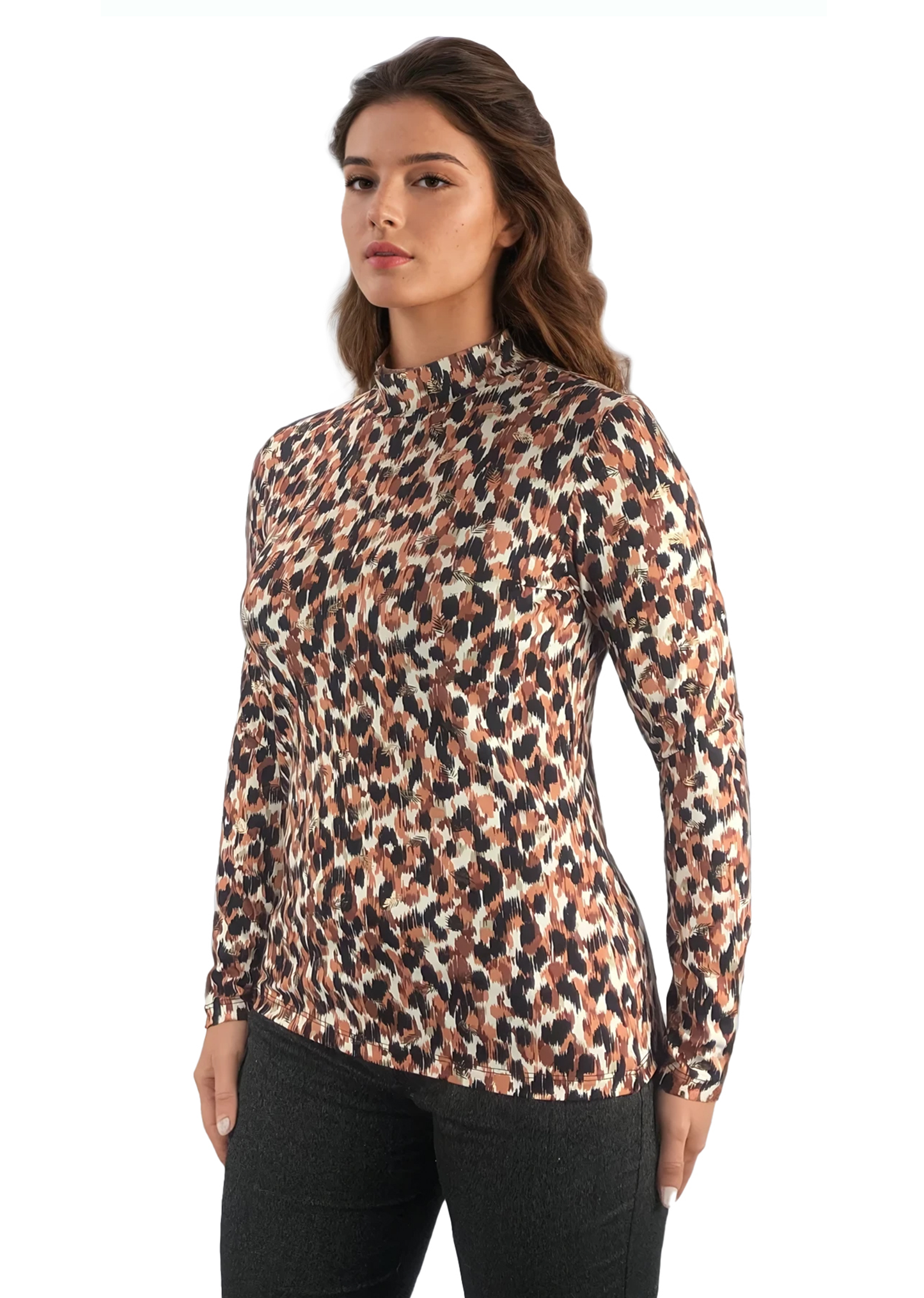 Дамска блуза - тениска с дълъг ръкав полу-поло