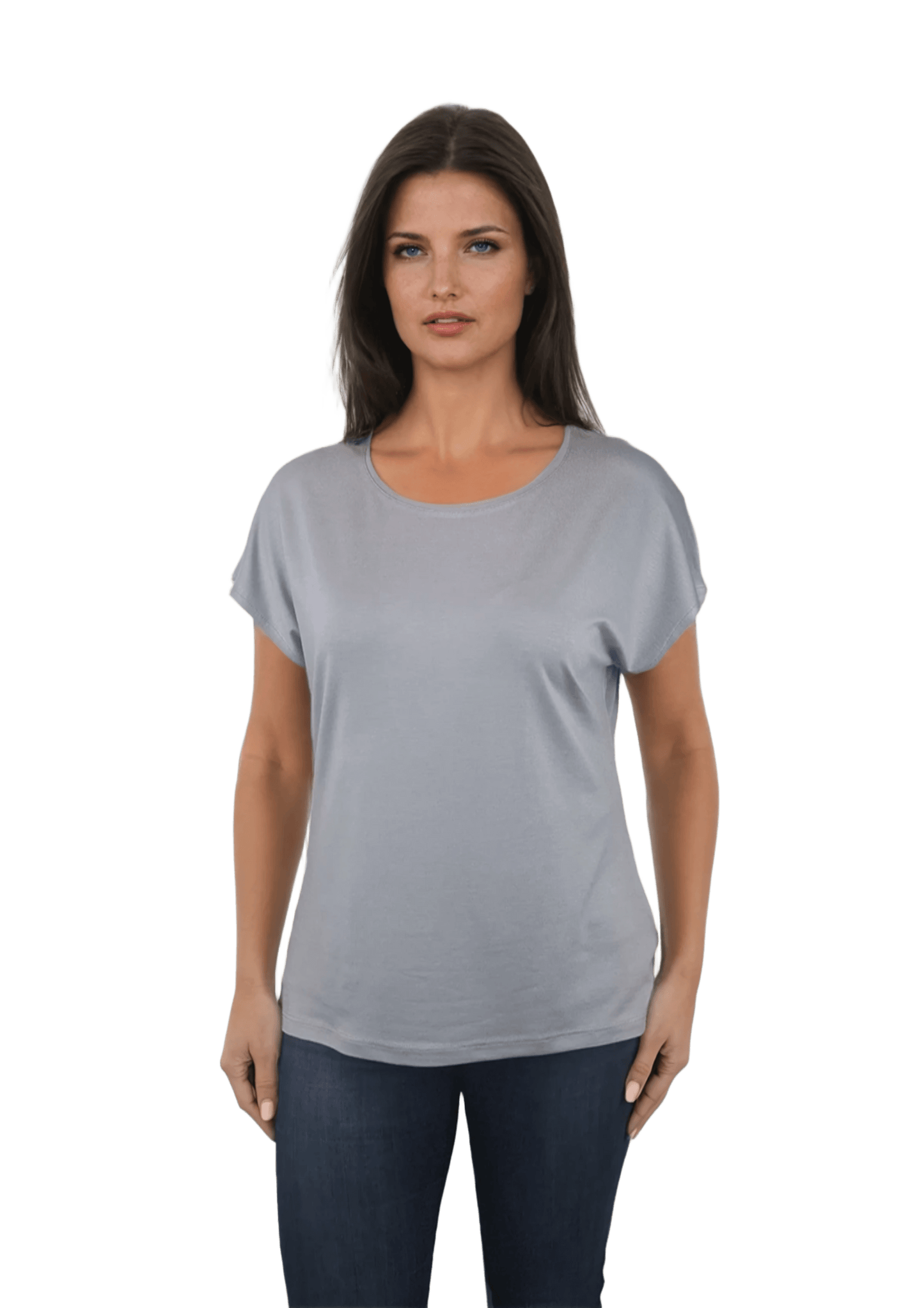 Дамска блуза - тениска с къс ръкав обло деколте