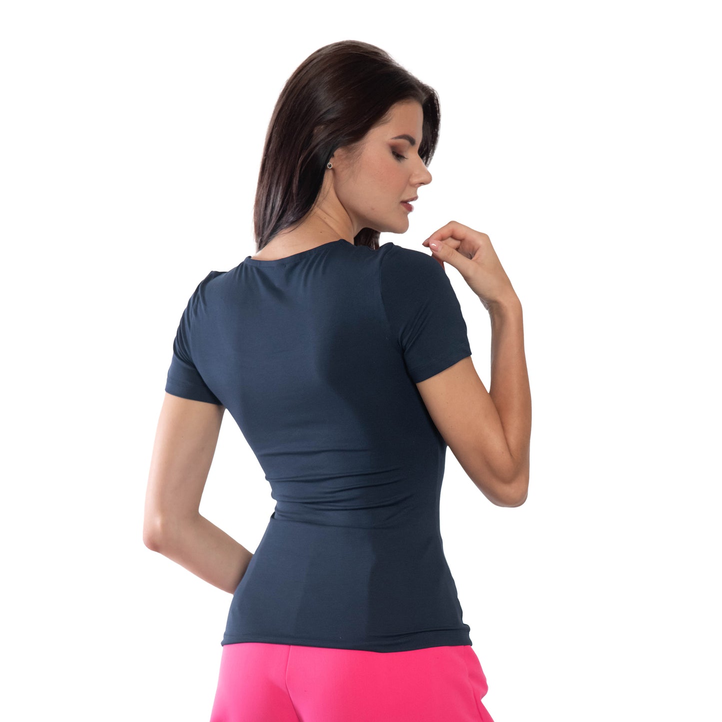 Дамска  тениска с къс ръкав обло деколте