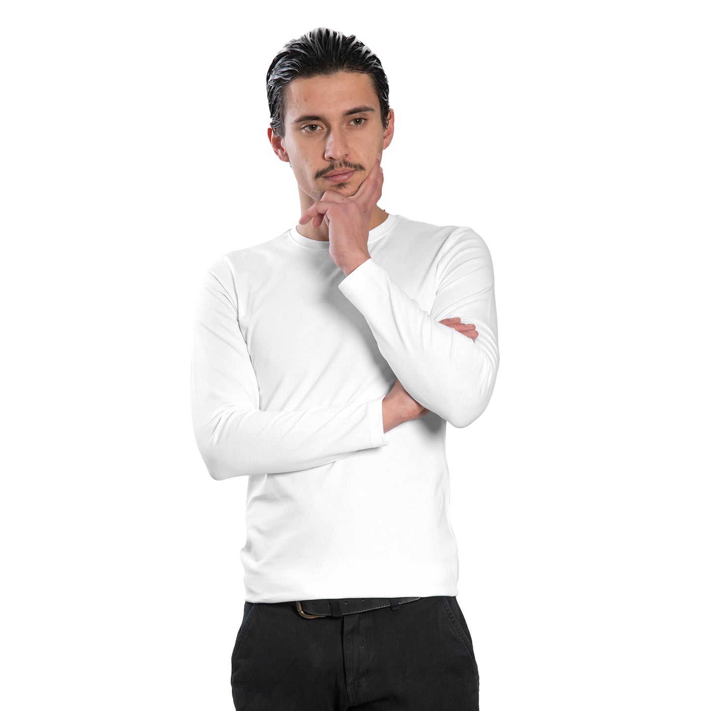 Мъжка  тениска с дълъг ръкав обло деколте