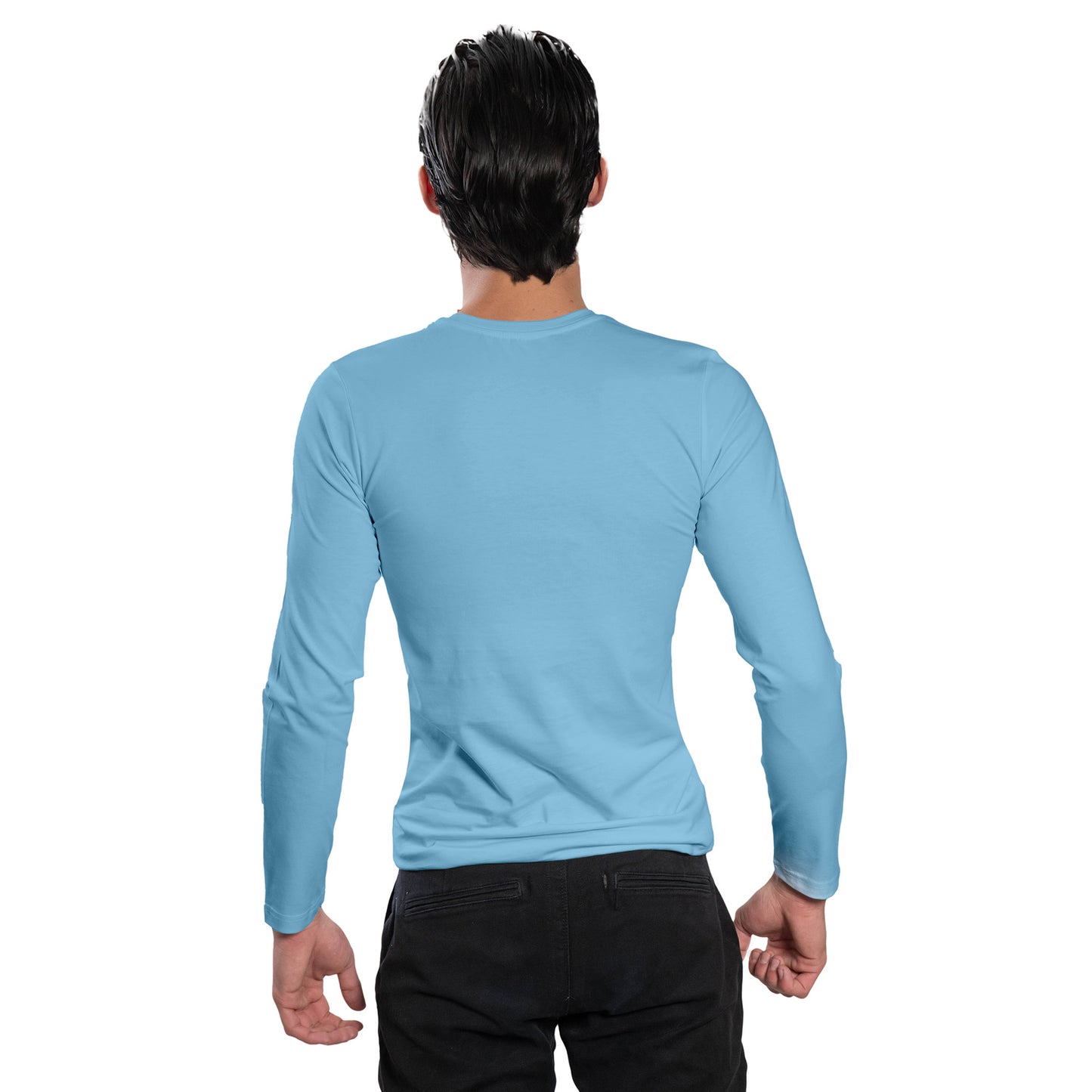 Мъжка  тениска с дълъг ръкав обло деколте