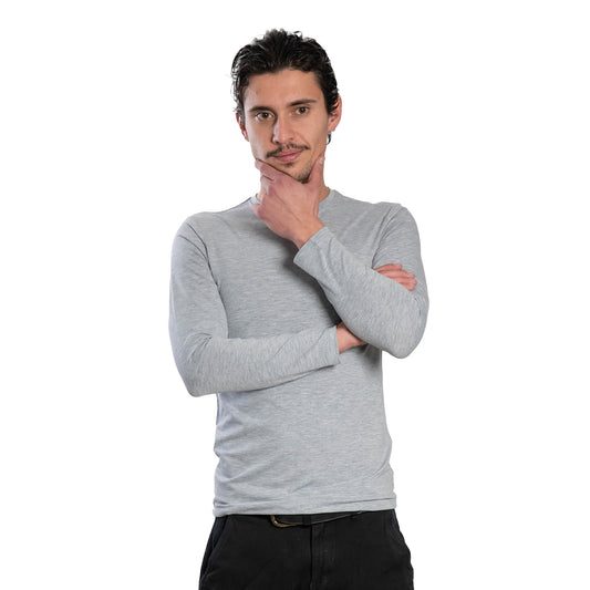 Мъжка  тениска с дълъг ръкав обло деколте