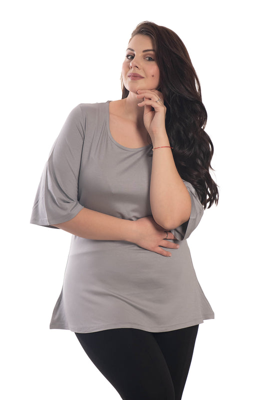 Дамска  туника с 3/4 ръкав обло деколте