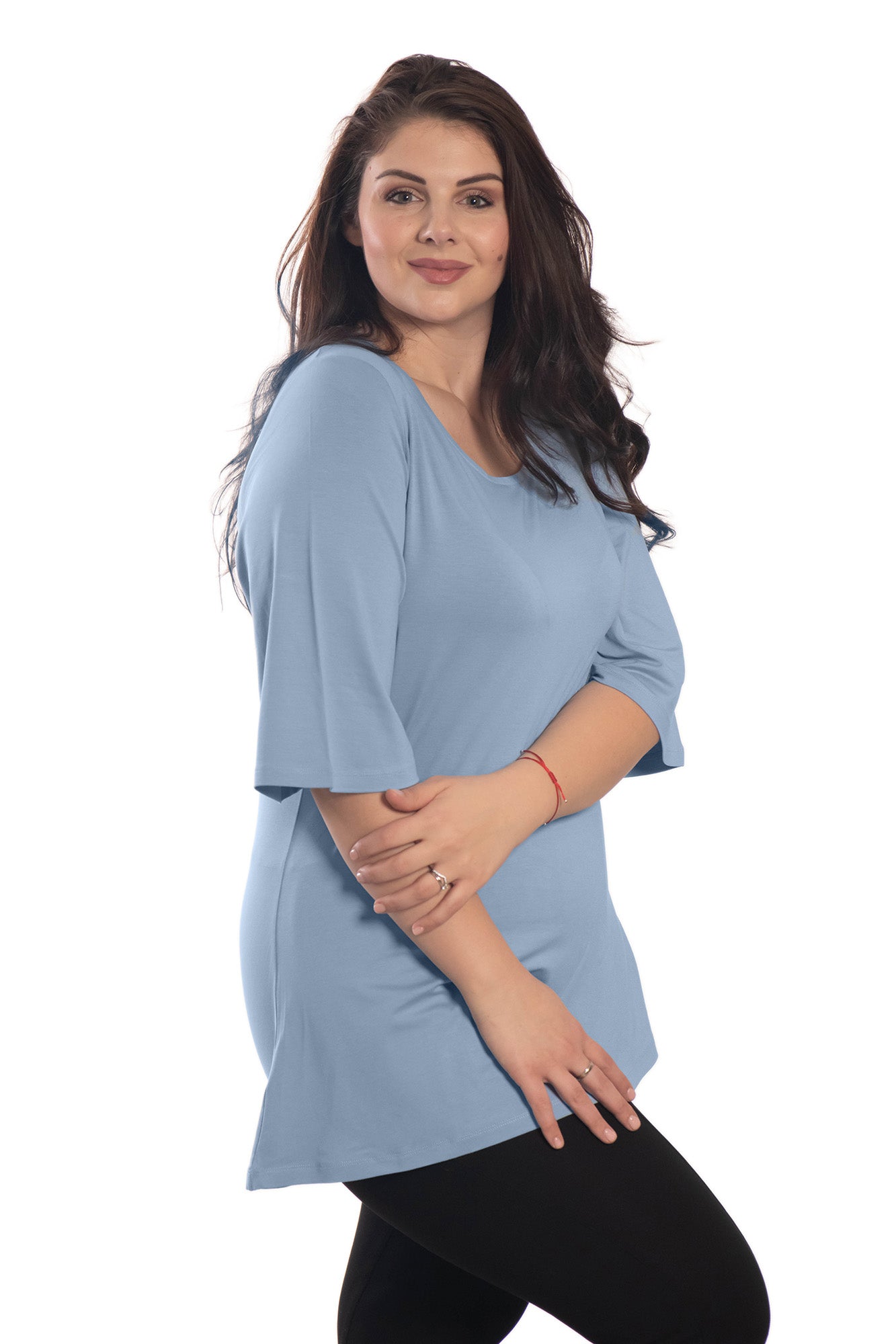 Дамска  туника с 3/4 ръкав обло деколте