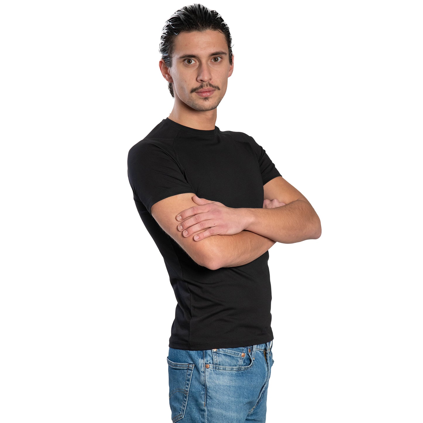 Мъжка  тениска с къс ръкав - реглан обло деколте