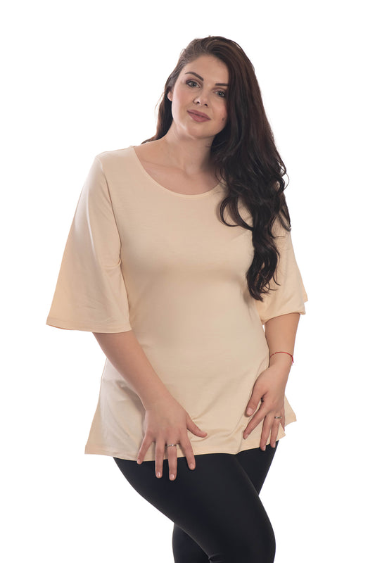 Дамска  туника с 3/4 ръкав обло деколте