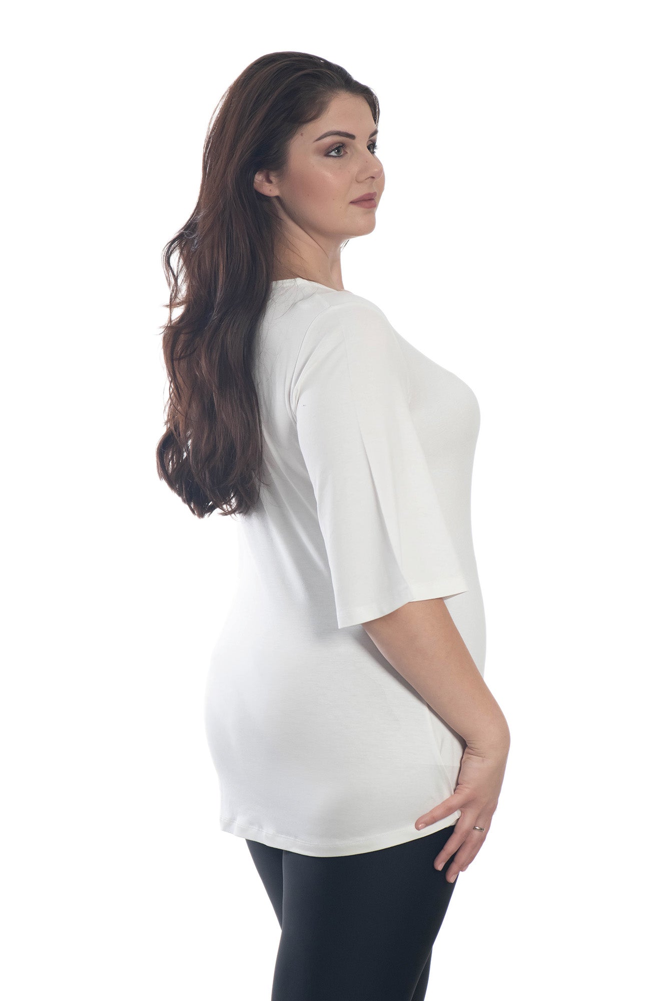 Дамска  туника с 3/4 ръкав обло деколте