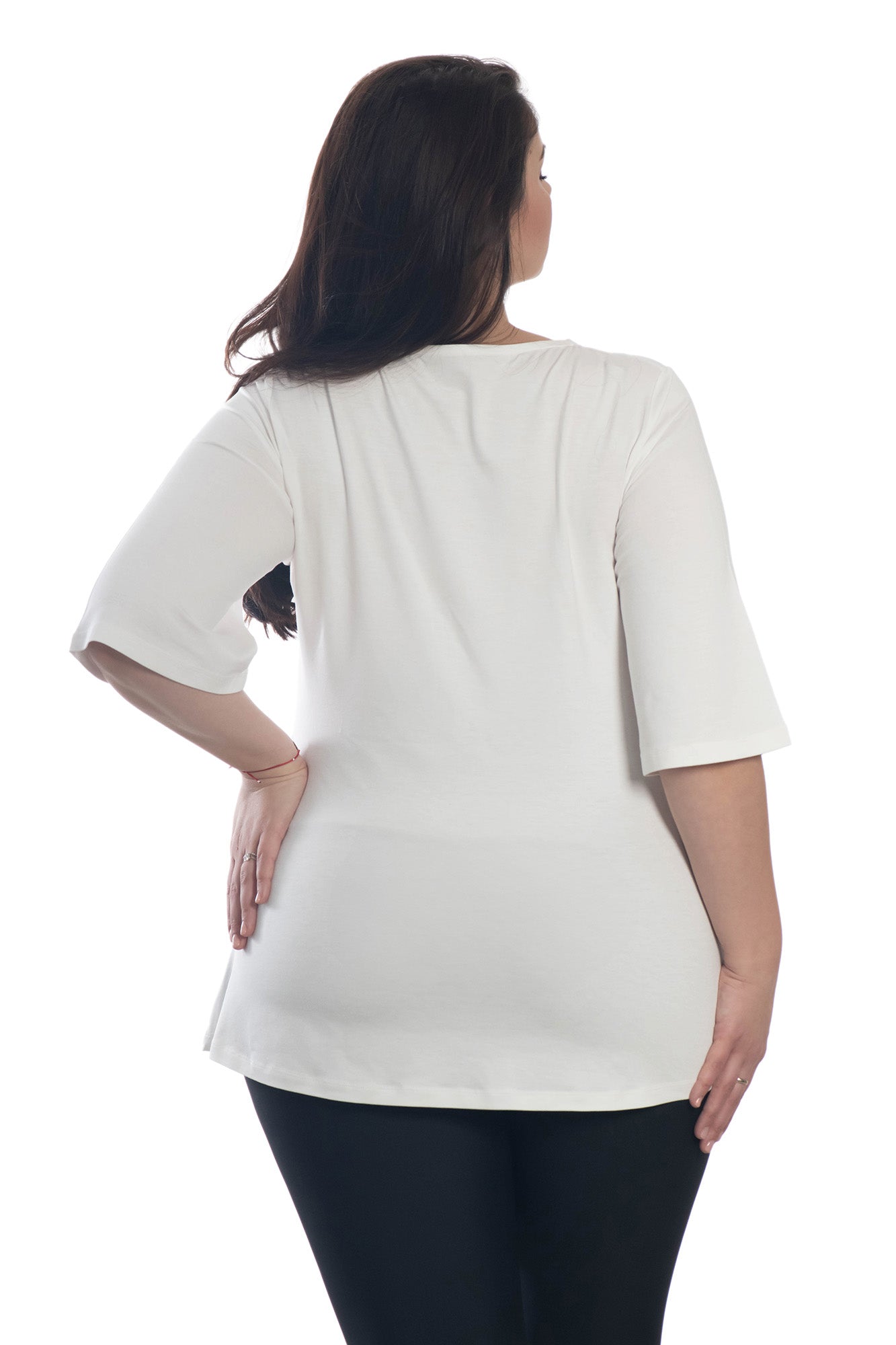 Дамска  туника с 3/4 ръкав обло деколте