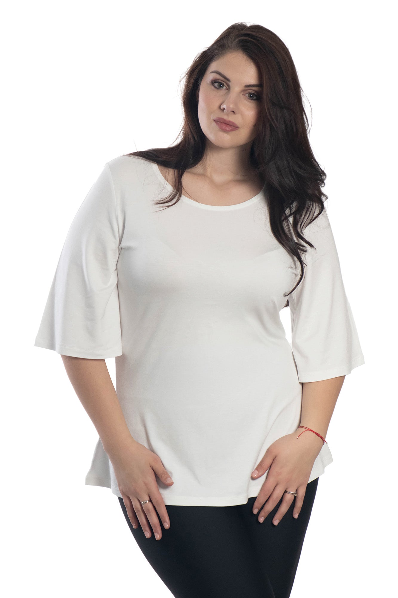 Дамска  туника с 3/4 ръкав обло деколте