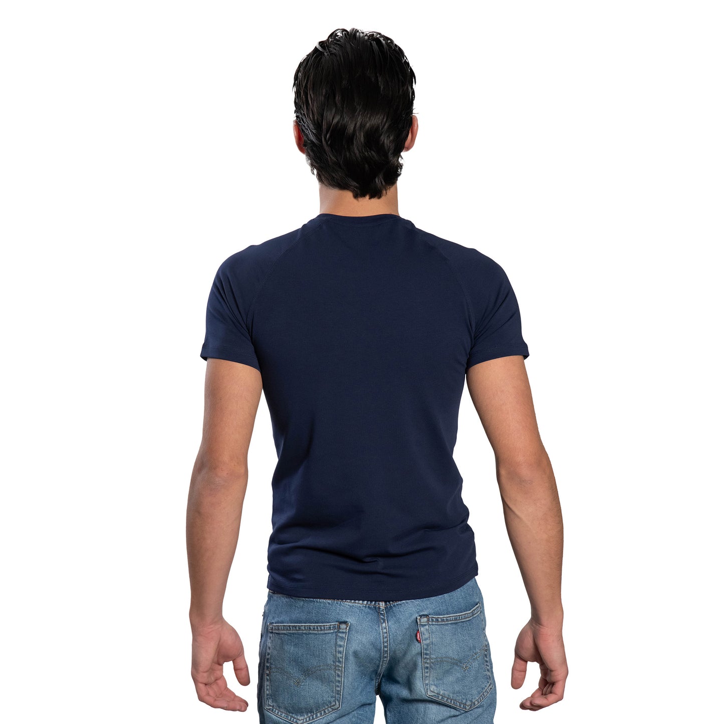 Мъжка  тениска с къс ръкав - реглан обло деколте