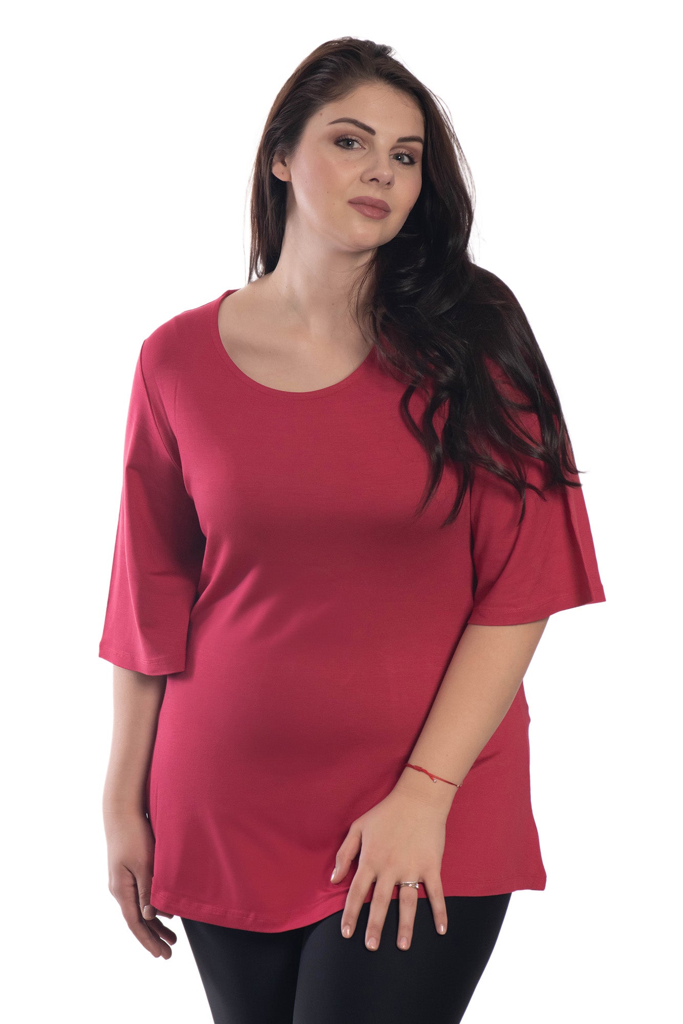 Дамска  туника с 3/4 ръкав обло деколте