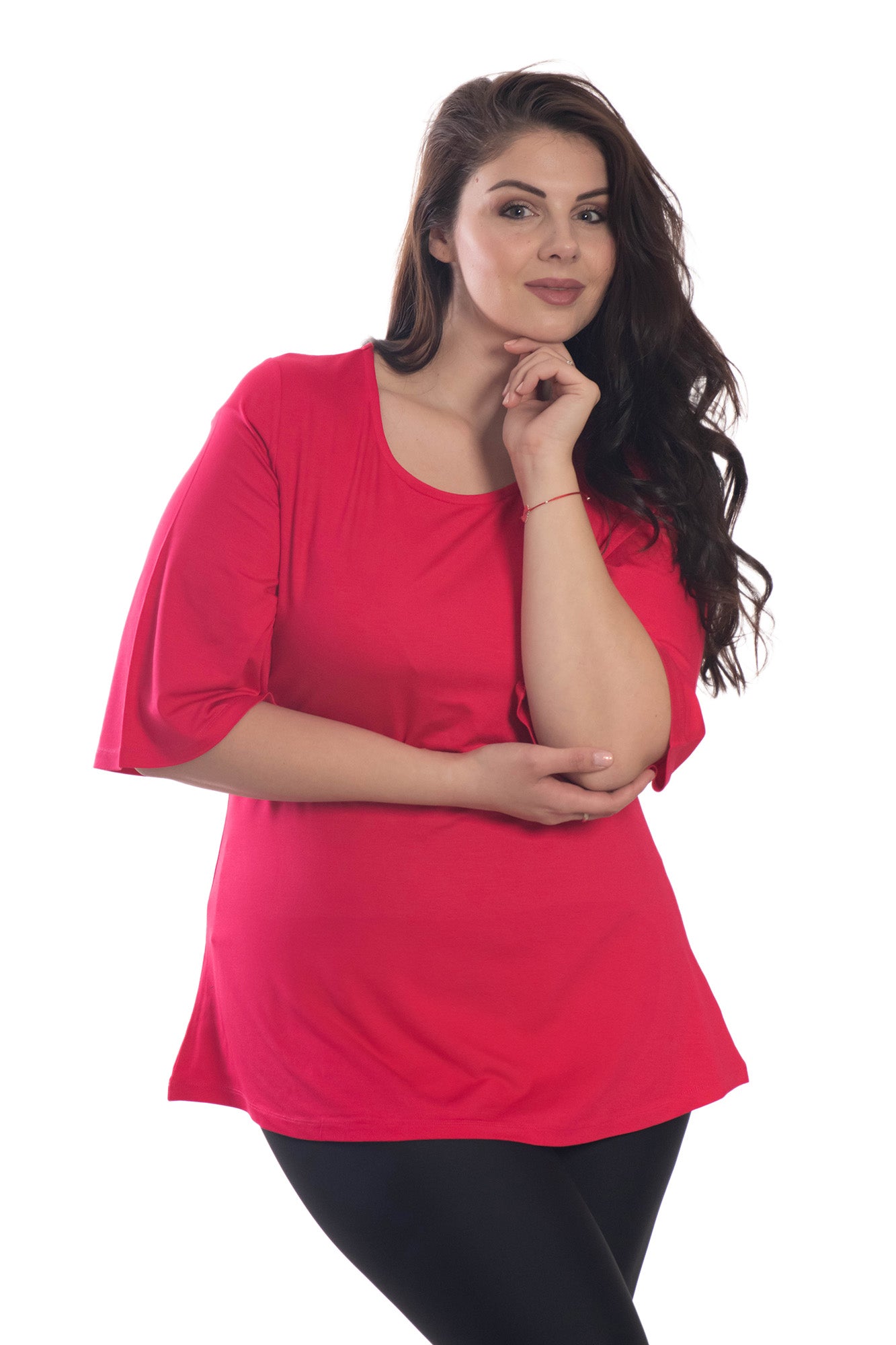 Дамска  туника с 3/4 ръкав обло деколте