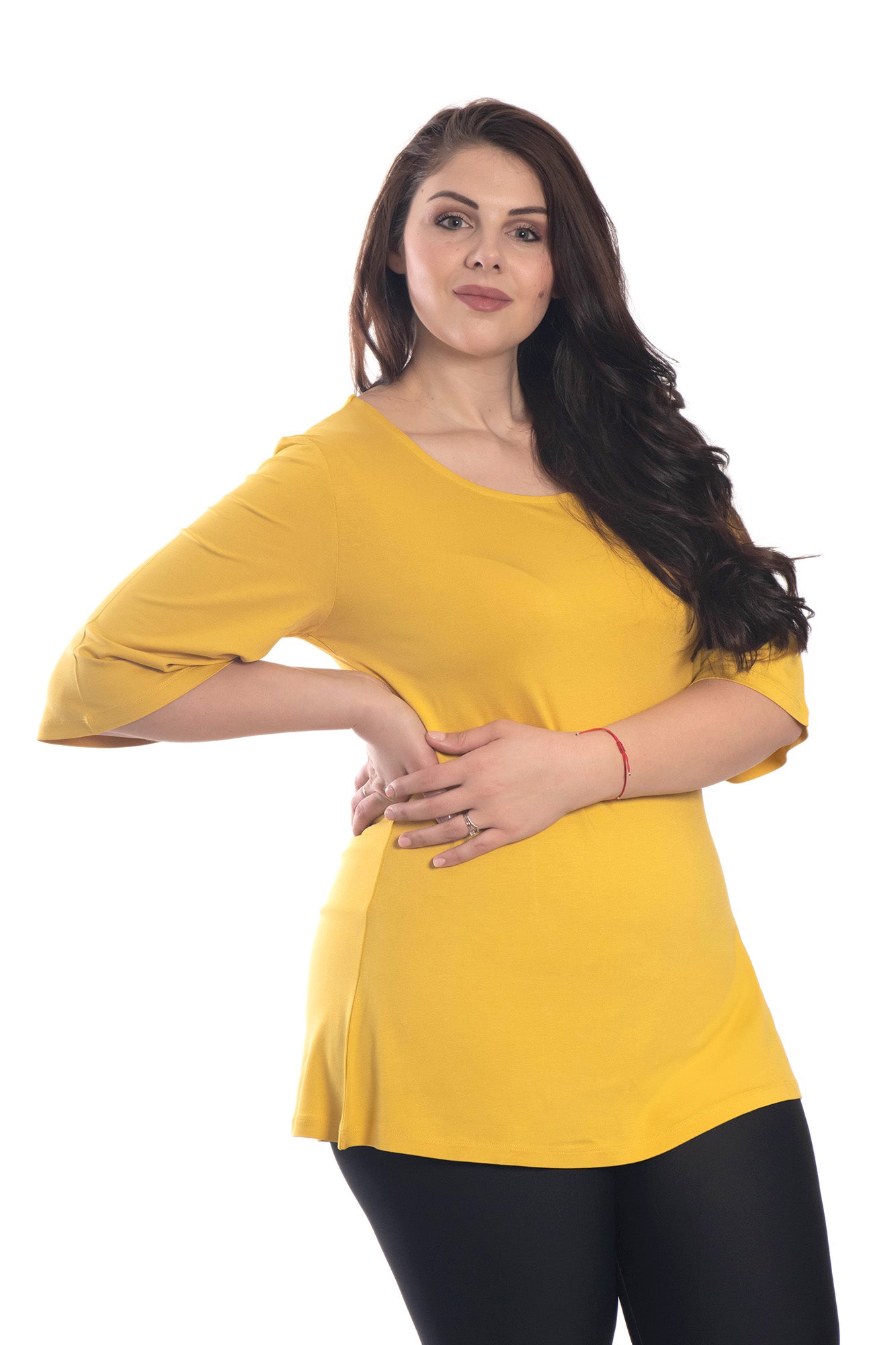 Дамска  туника с 3/4 ръкав обло деколте