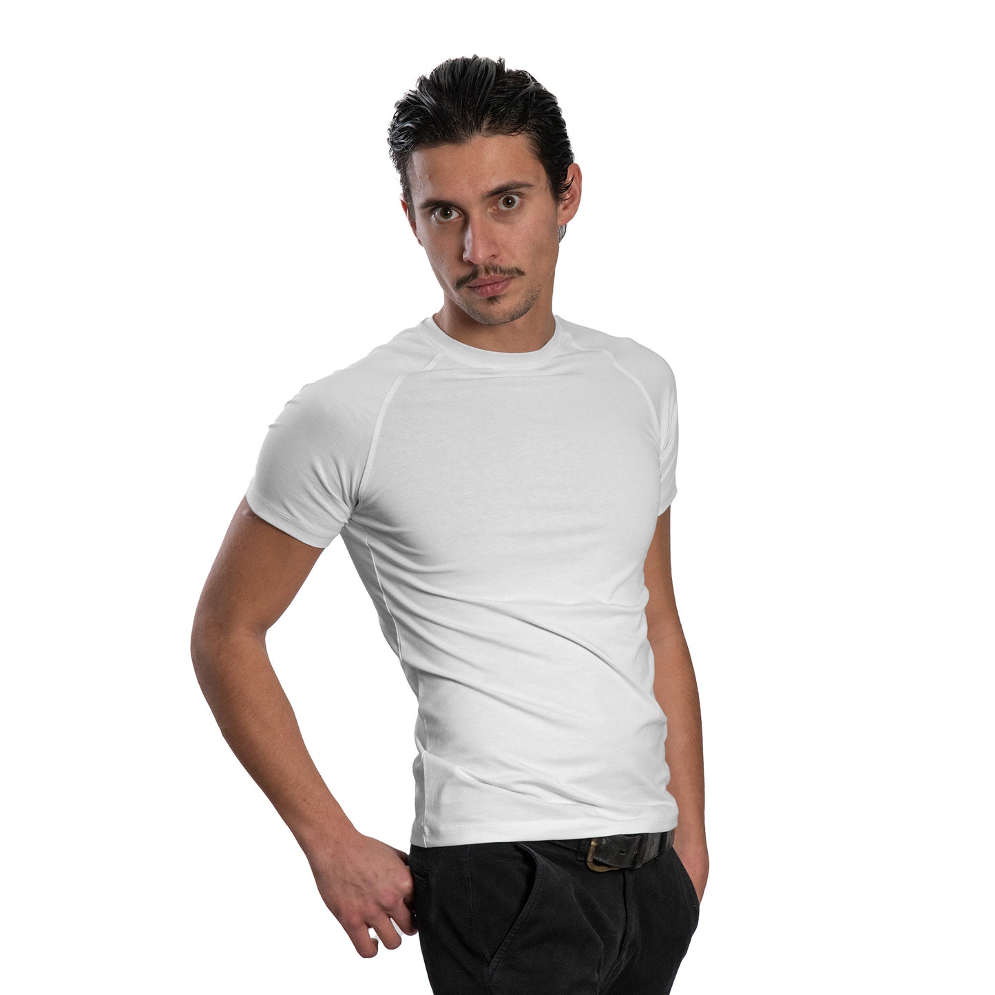 Kurzarm-T-Shirt für Herren – Raglan-Rundhalsausschnitt