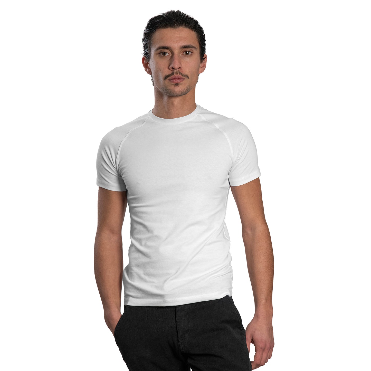 Kurzarm-T-Shirt für Herren – Raglan-Rundhalsausschnitt