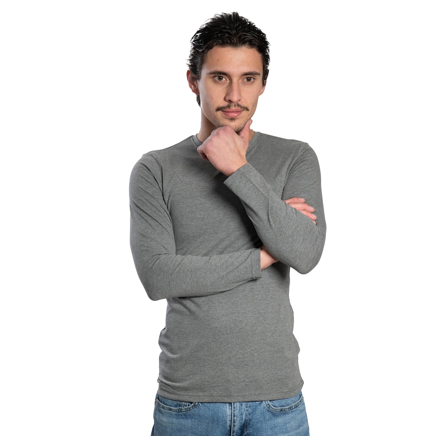 Herren-Langarmshirt mit Rundhalsausschnitt