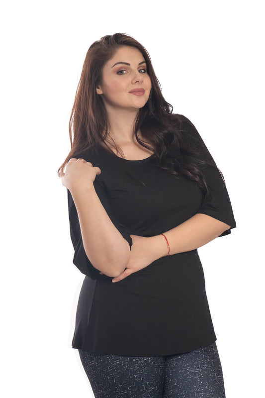 Дамска  туника с 3/4 ръкав обло деколте