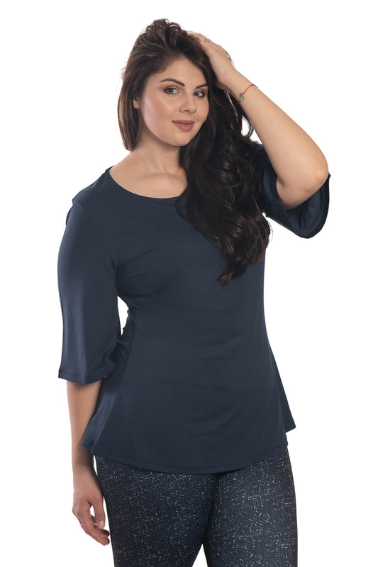 Дамска  туника с 3/4 ръкав обло деколте