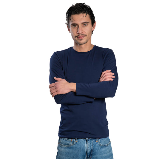 Мъжка  тениска с дълъг ръкав обло деколте