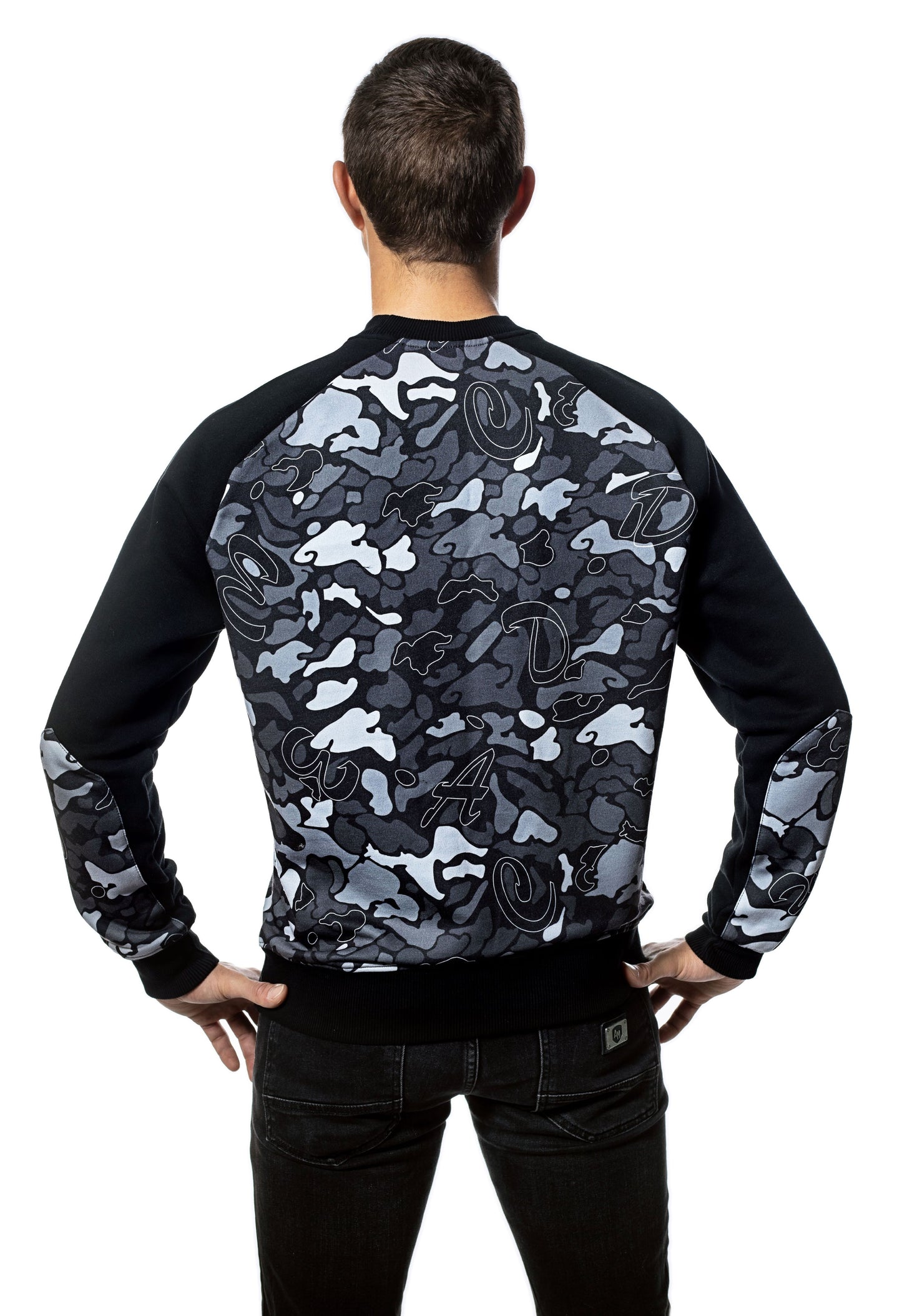 Мъжки  суичър с дълъг реглан-ръкав обло деколте