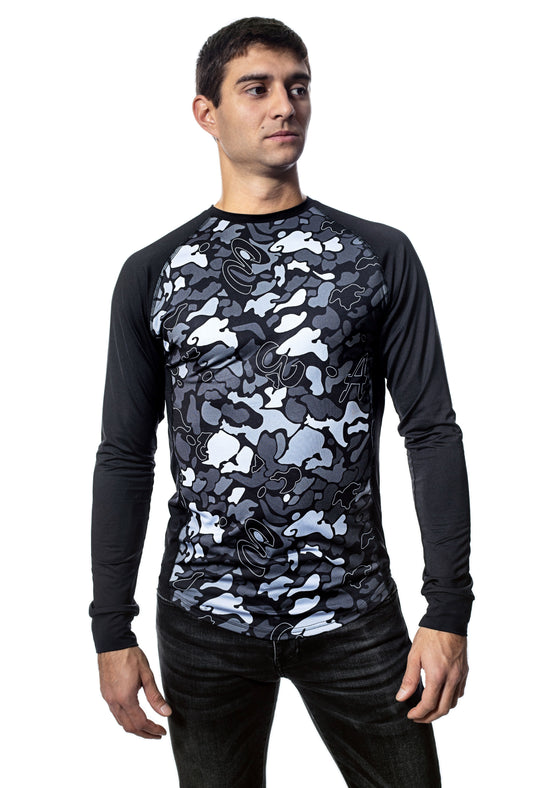 Мъжка  тениска с дълъг реглан-ръкав обло деколте