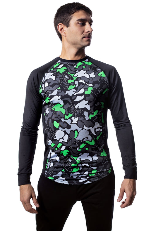 Мъжка  тениска с дълъг реглан-ръкав обло деколте