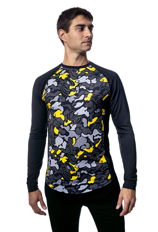 Мъжка  тениска с дълъг реглан-ръкав обло деколте