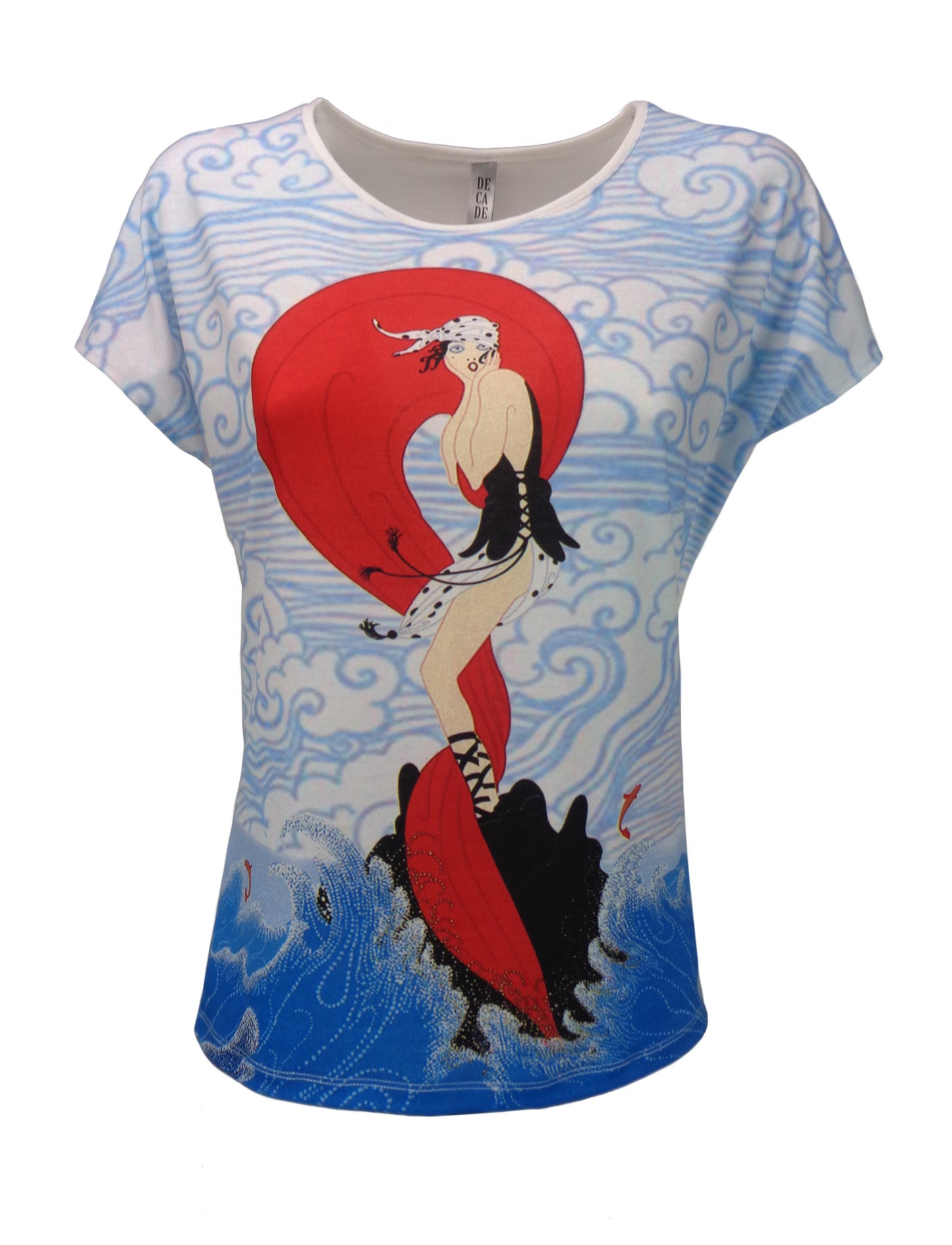 Дамска  блуза - тениска с къс ръкав обло деколте