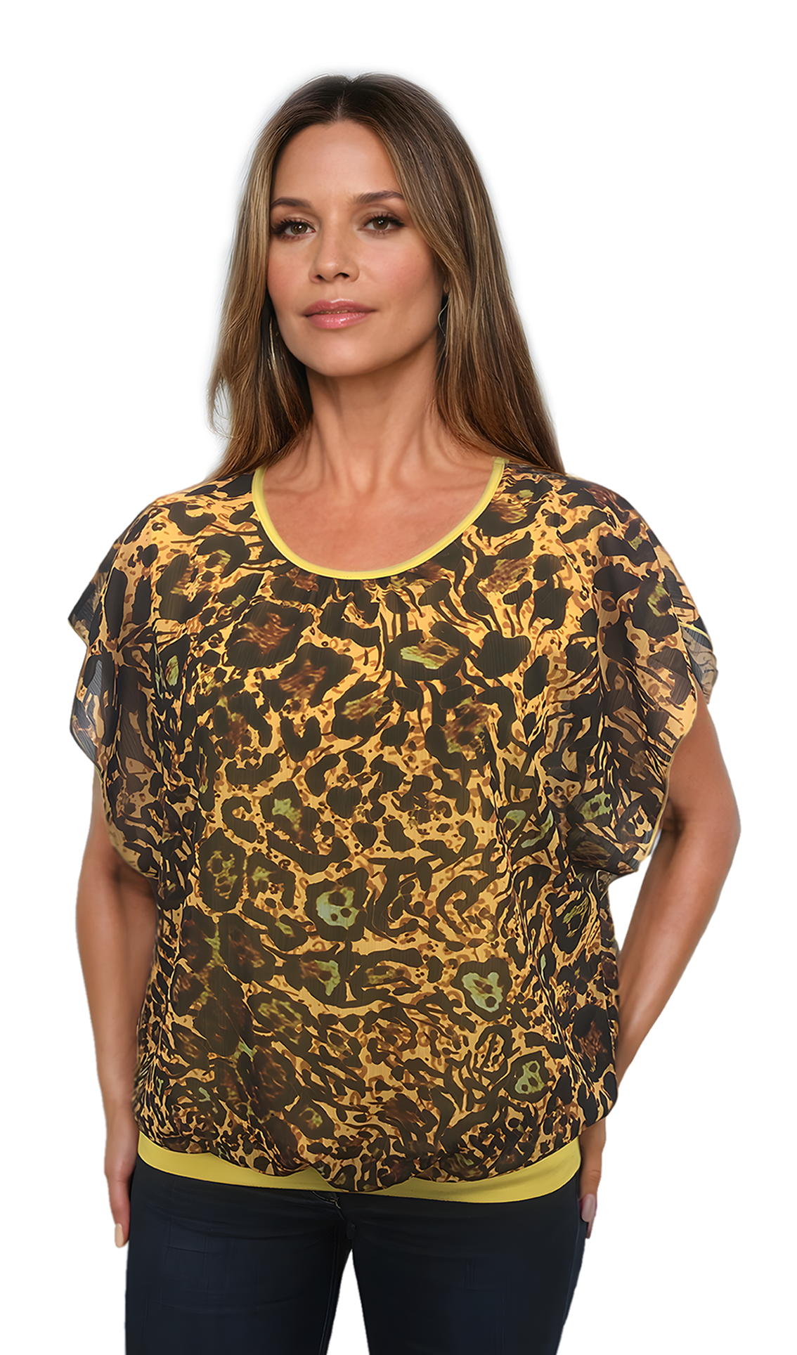 Дамска  блуза - тениска с къс ръкав обло деколте