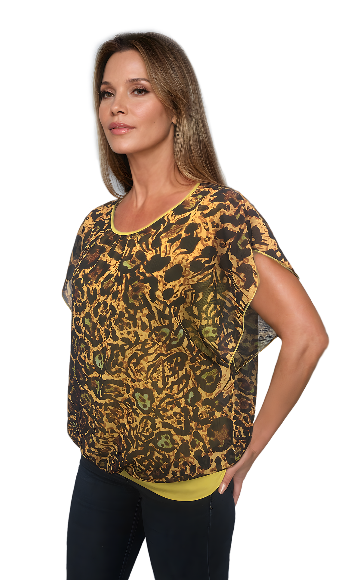 Дамска  блуза - тениска с къс ръкав обло деколте