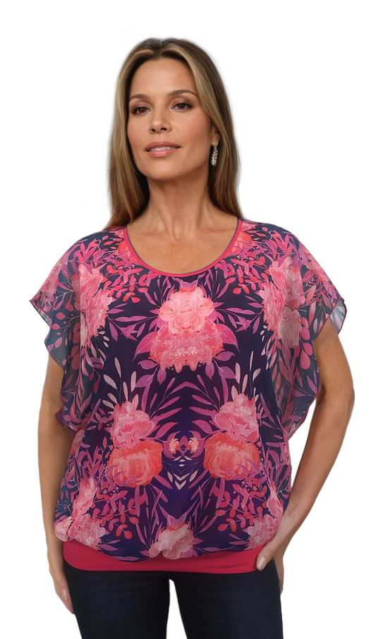 Дамска  блуза - тениска с къс ръкав обло деколте