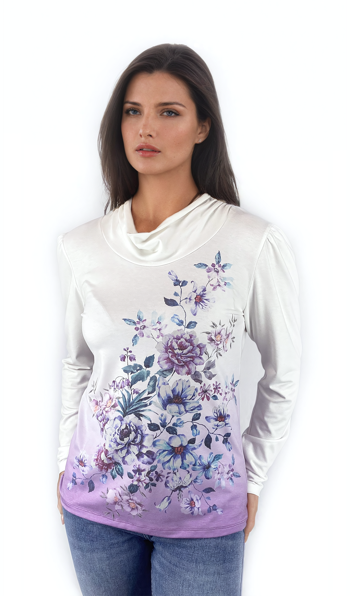 Дамска  блуза - тениска с дълъг ръкав  полу-поло