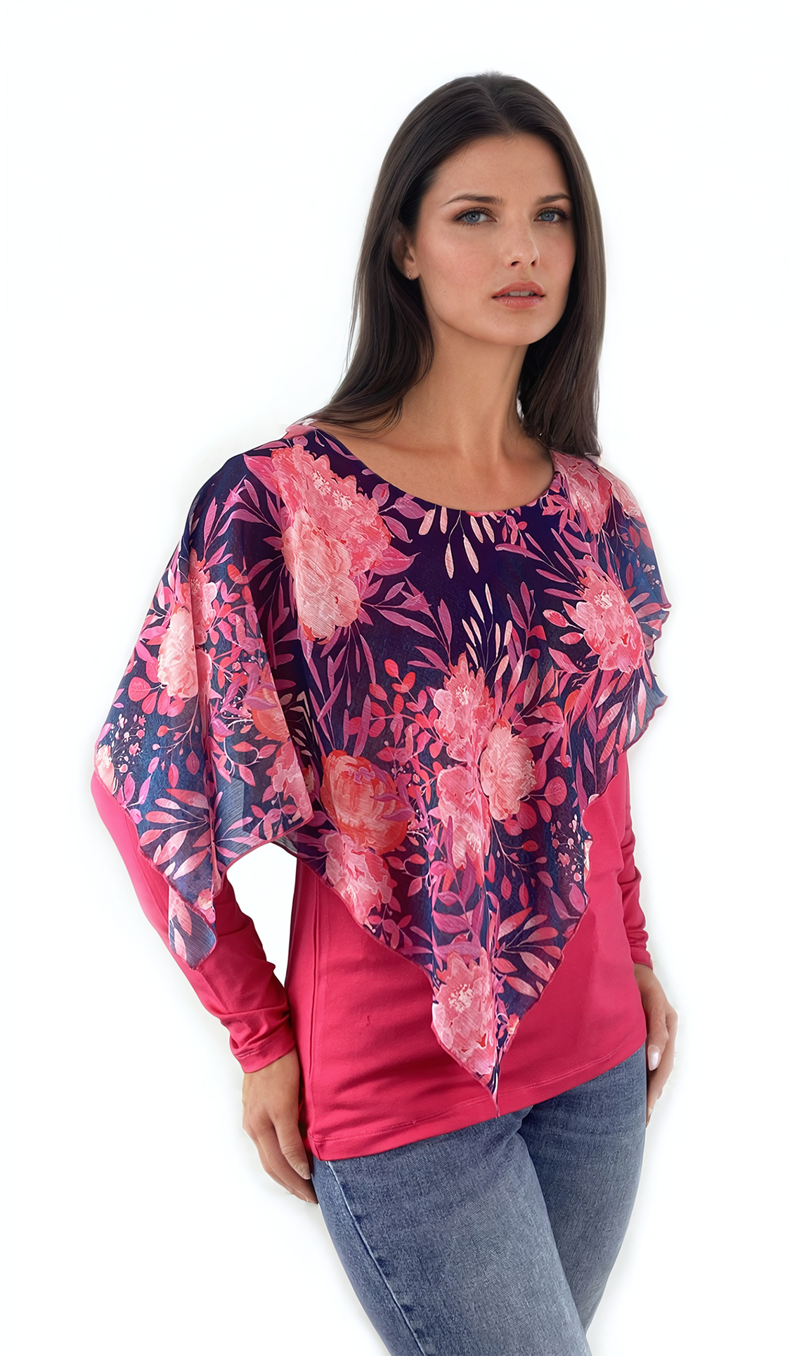 Дамска  блуза - тениска с дълъг ръкав обло деколте