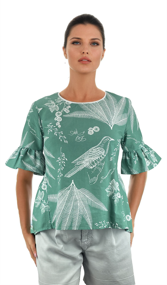 Дамска блуза 3/4 ръкав обло деколте