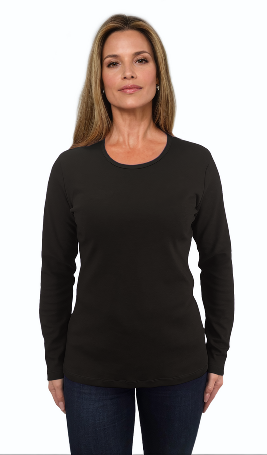 Дамска  блуза - тениска с дълъг ръкав обло деколте