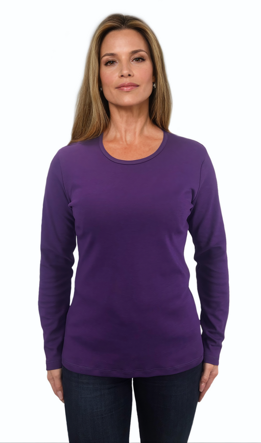 Дамска  блуза - тениска с дълъг ръкав обло деколте