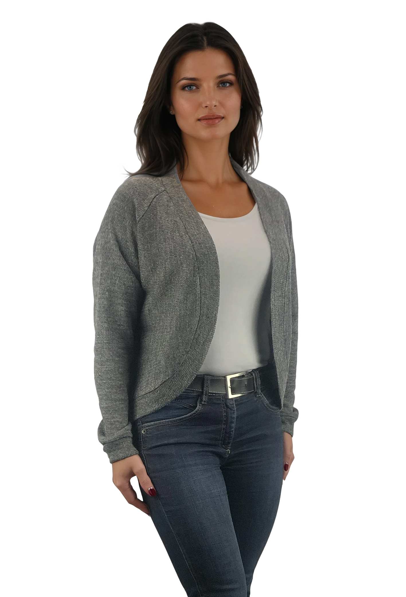 Дамска  жилетка  с дълъг ръкав без копчета