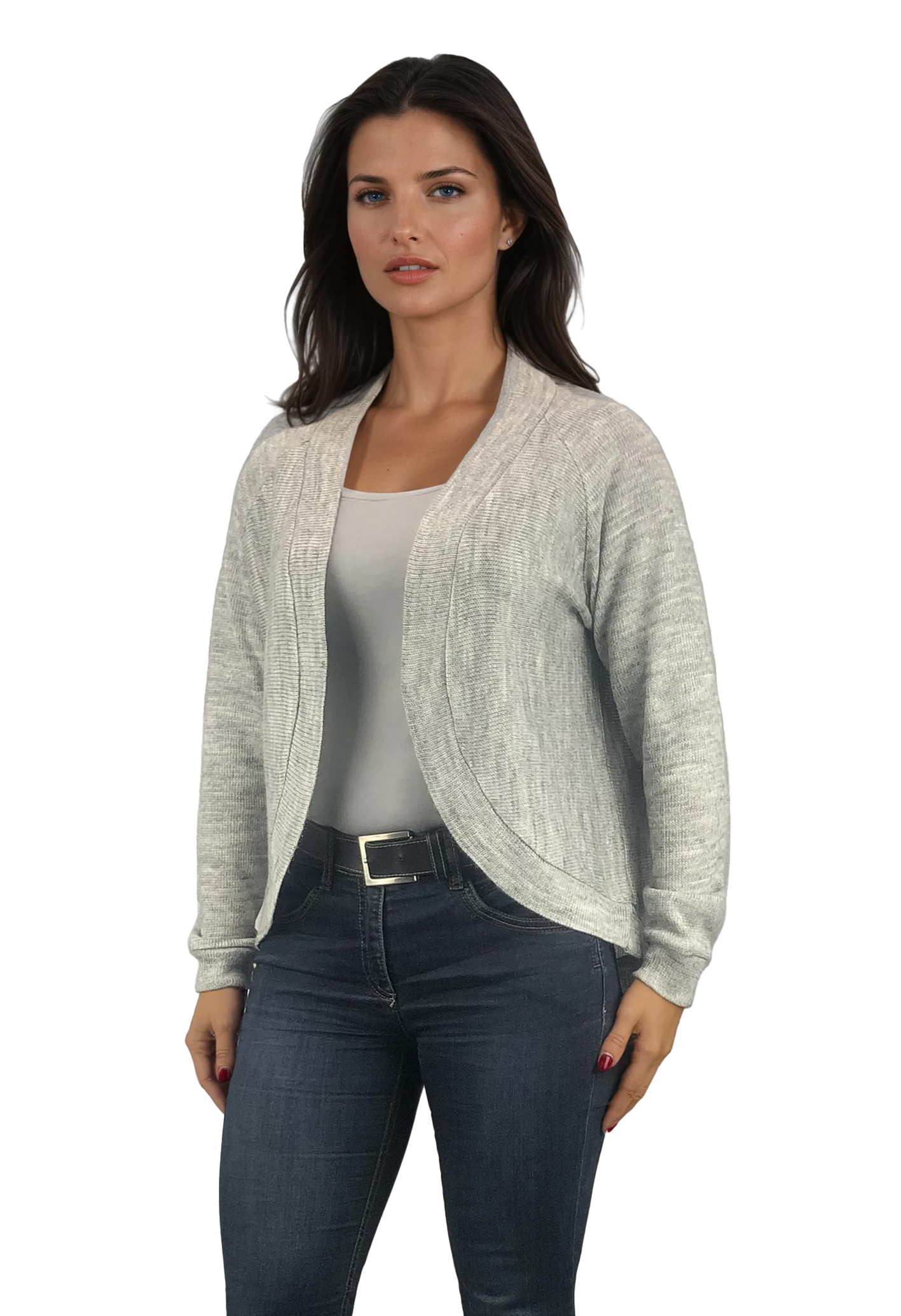 Дамска  жилетка  с дълъг ръкав без копчета