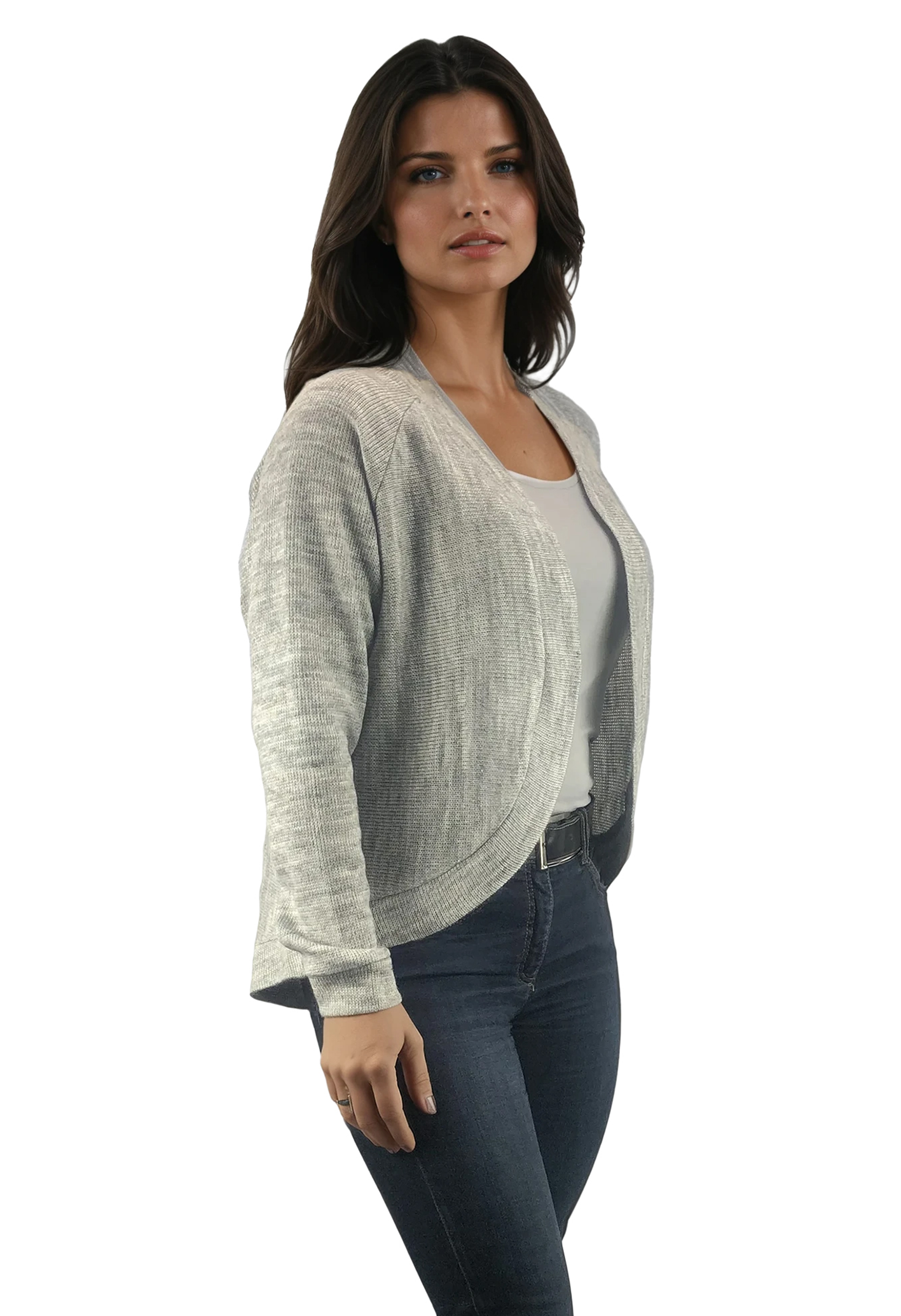 Дамска  жилетка  с дълъг ръкав без копчета