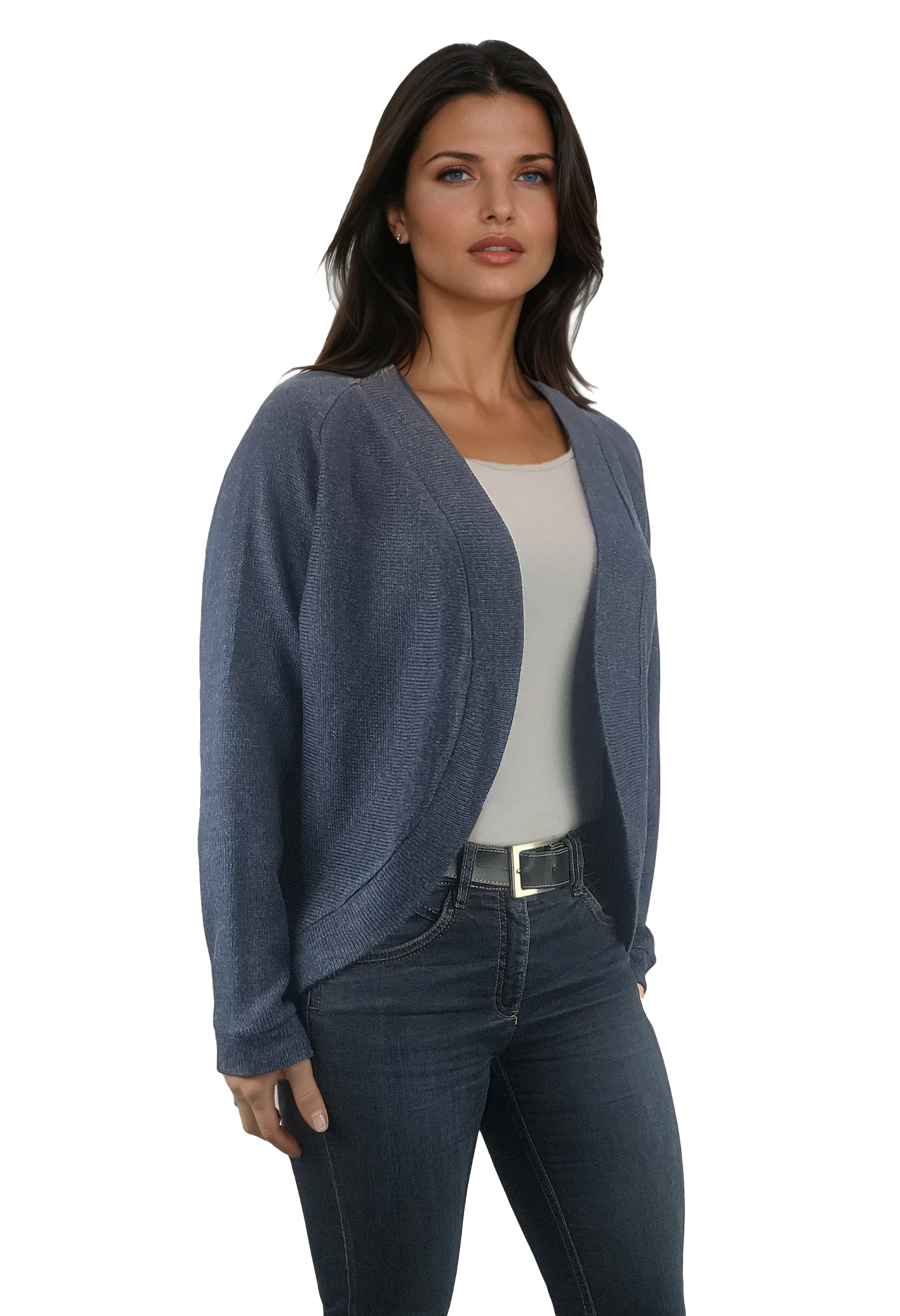 Дамска  жилетка  с дълъг ръкав без копчета