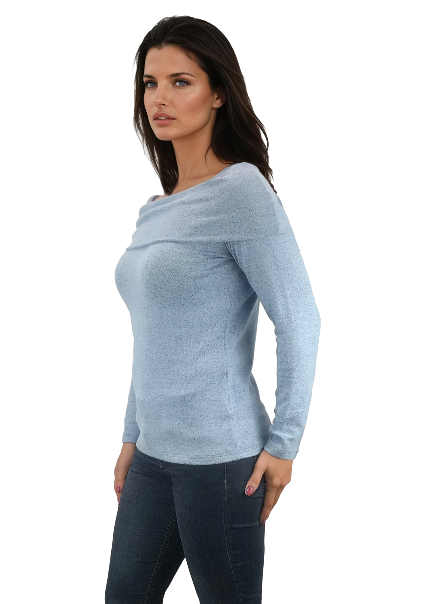 Дамска  блуза  с дълъг ръкав  шал яка