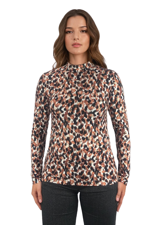 Дамска  блуза - тениска с дълъг ръкав  полу-поло