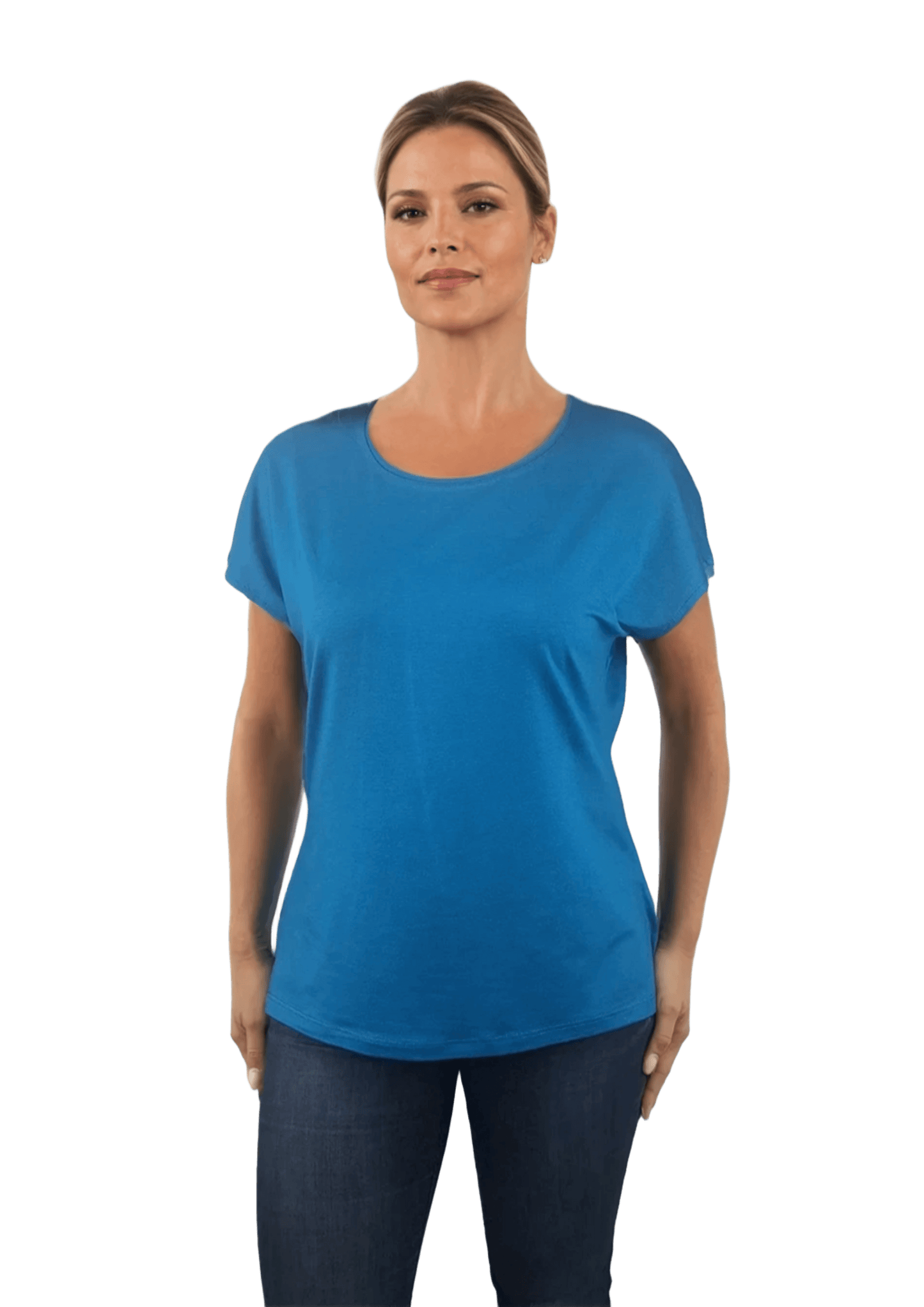 Дамска  блуза - тениска с къс ръкав обло деколте