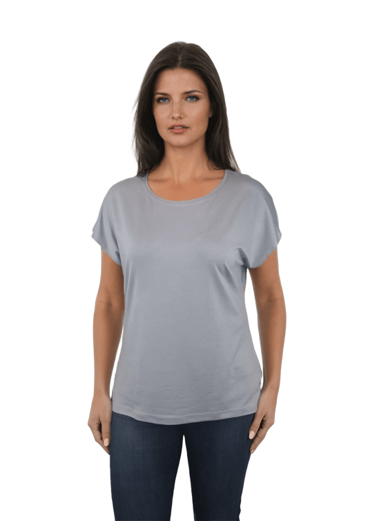 Дамска  блуза - тениска с къс ръкав обло деколте