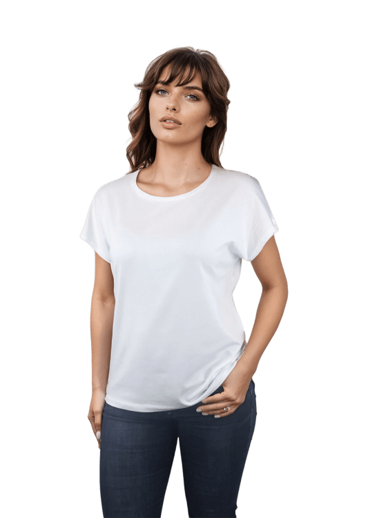 Дамска  блуза - тениска с къс ръкав обло деколте